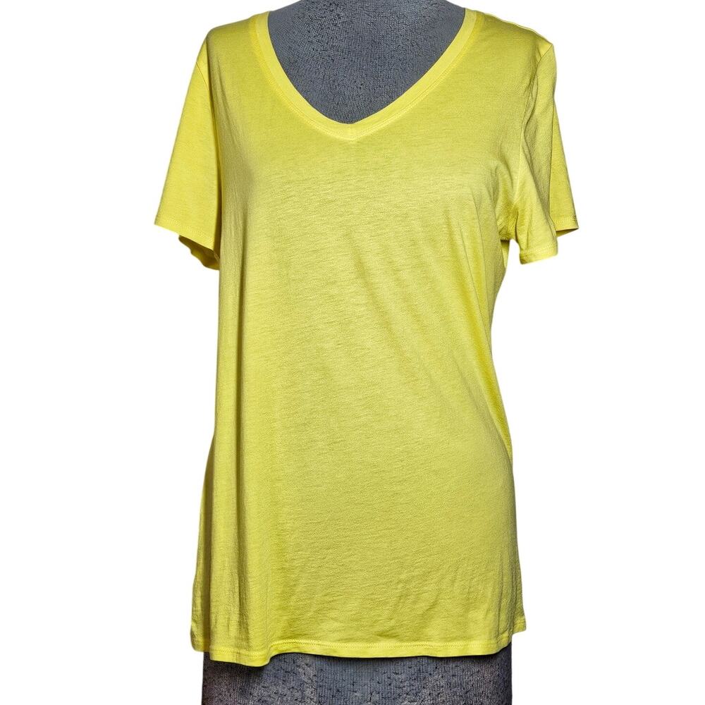 Ann Taylor Loft Yellow Cotton Blend Tee Size Large